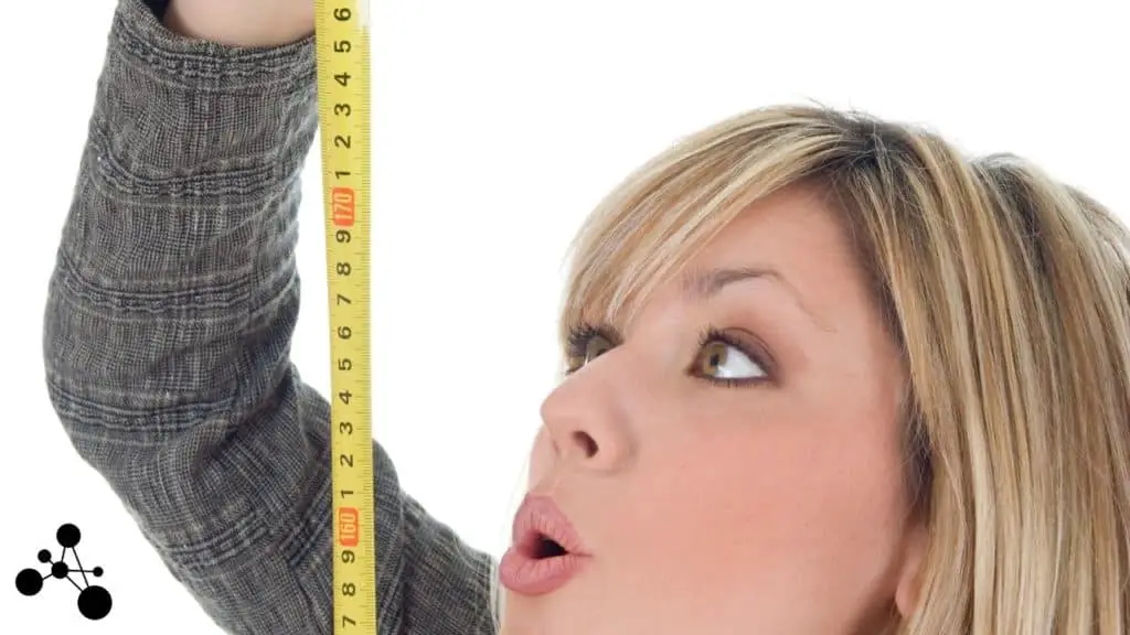 Image of a woman measuring height